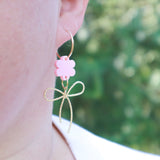 Flower and bow earrings