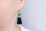 Green and black earrings