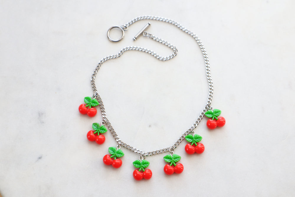 Cherries statement necklace