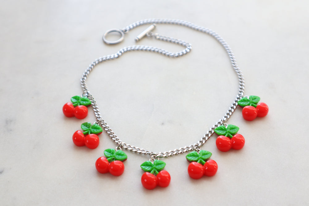 Cherries statement necklace