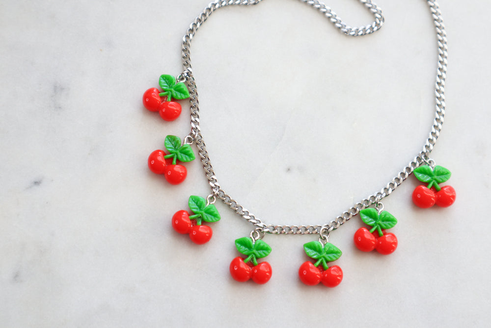 Cherries statement necklace