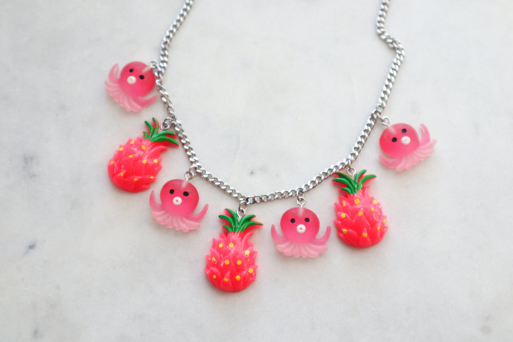 Pink statement necklace