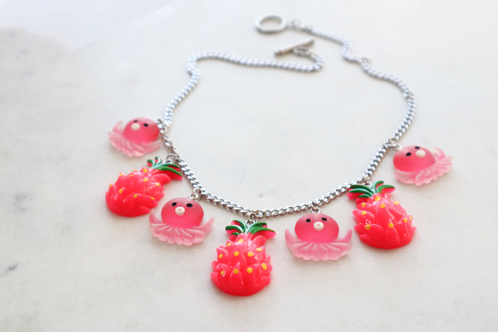 Pink statement necklace