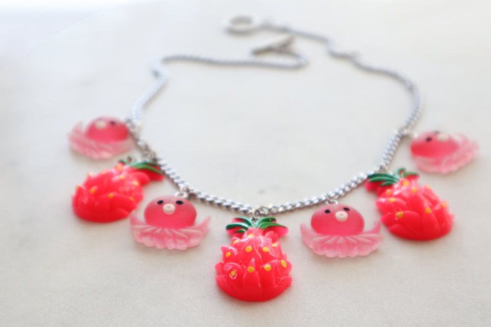 Pink statement necklace