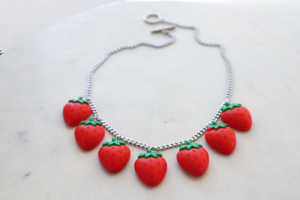 Strawberry statement necklace