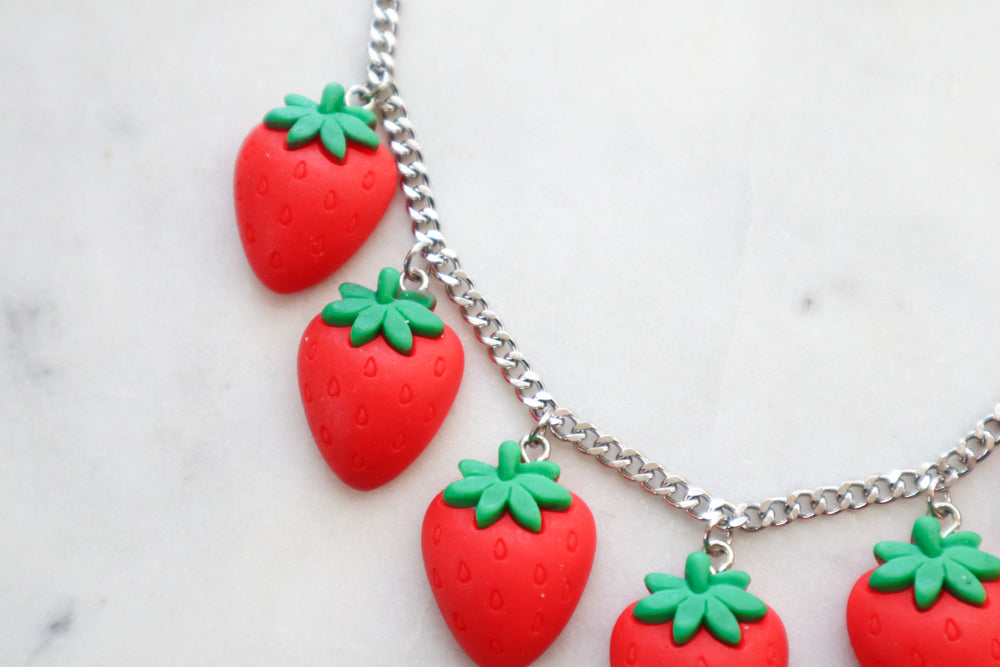 Strawberry statement necklace