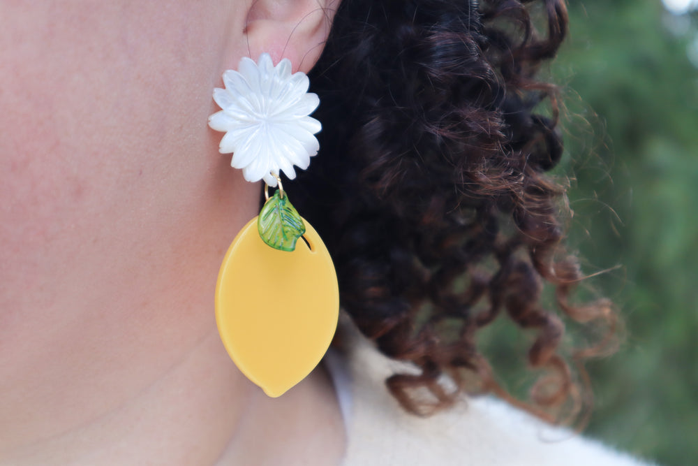 Statement lemon earrings