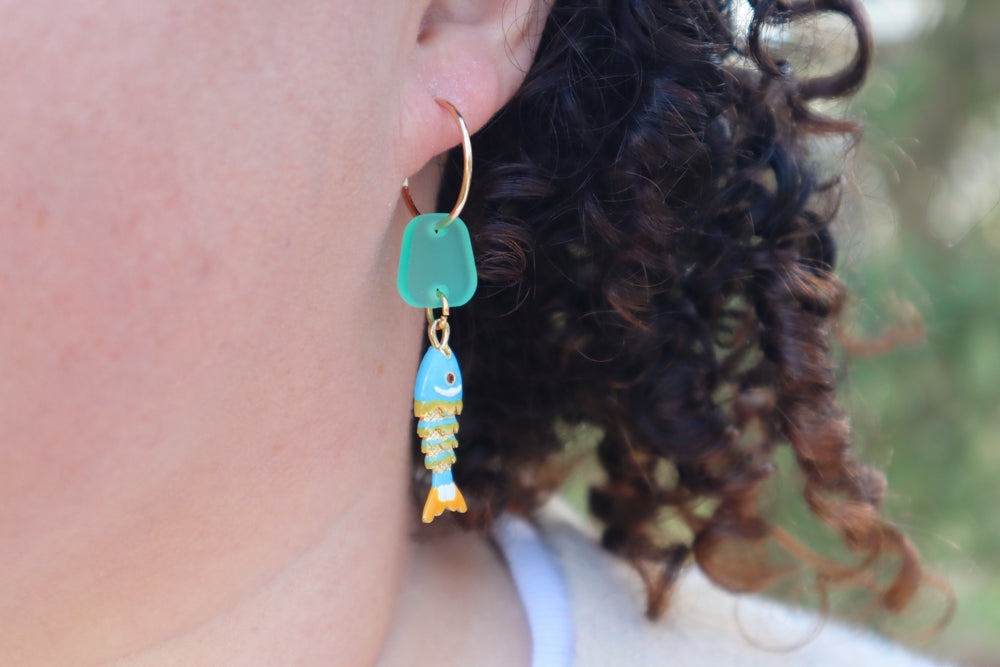 Make a wish fish earrings
