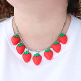 Strawberry statement necklace