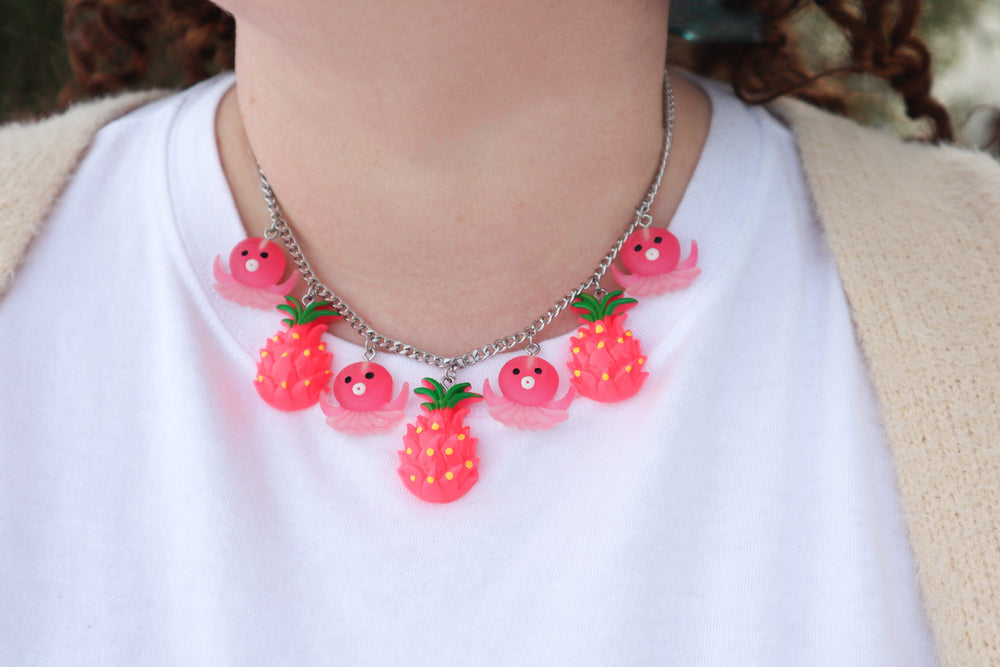 Pink statement necklace