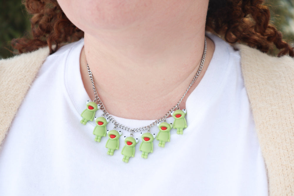 Frogs statement necklace