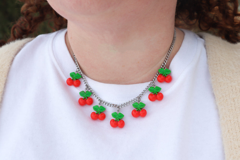 Cherries statement necklace