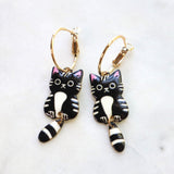 Black cat earrings