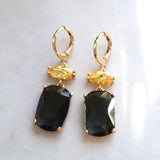 Black and yellow earrings
