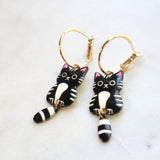 Black cat earrings