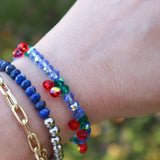 Lapis Lazuli and stainless steel bracelet