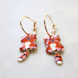 Orange cat earrings