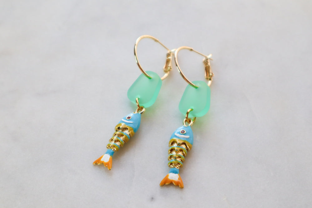 Make a wish fish earrings