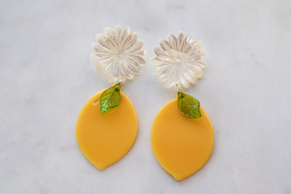 Statement lemon earrings