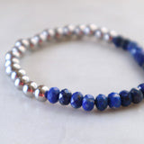 Lapis Lazuli and stainless steel bracelet