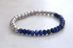 Lapis Lazuli and stainless steel bracelet