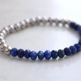 Lapis Lazuli and stainless steel bracelet