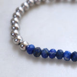 Lapis Lazuli and stainless steel bracelet