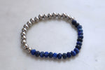 Lapis Lazuli and stainless steel bracelet