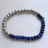 Lapis Lazuli and stainless steel bracelet