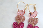 Three hearts earrings