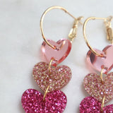 Three hearts earrings