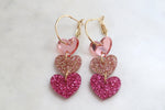 Three hearts earrings