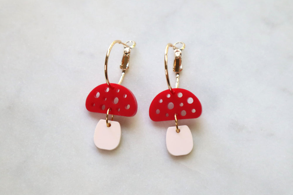 Forest mushroom earrings