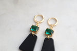 Green and black earrings