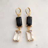Black and clear earrings