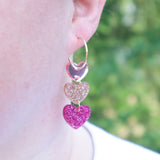 Three hearts earrings