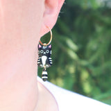 Black cat earrings