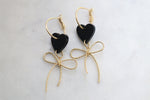 Heart and bow earrings
