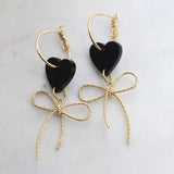 Heart and bow earrings