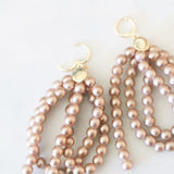 Beige beaded earrings