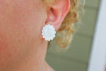 Mother of pearl sunflower earrings