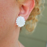 Mother of pearl sunflower earrings