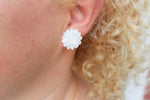 Mother of pearl sunflower earrings