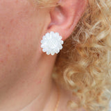 Mother of pearl sunflower earrings