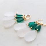 Green chandelier earrings