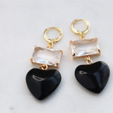 Black heart earrings
