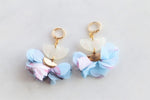 Light-blue flower earrings