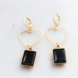 Black rectangle earrings
