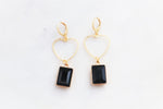 Black rectangle earrings