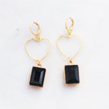 Black rectangle earrings